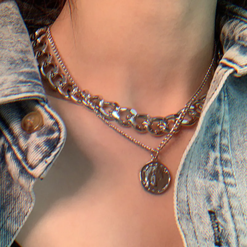Vintage Multi-layer Coin Chain Choker Necklace For Women Gold Silver Color Fashion Portrait Chunky Chain Necklaces Jewelry
Vintage Multi-layer Coin Chain Choker Necklace For Women Gold Silver Color Fashion Portrait Chunky Chain Necklaces Jewelry