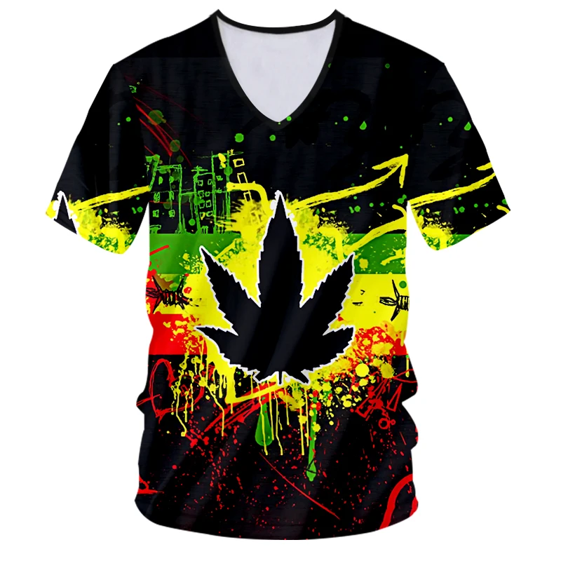 CJLM 3D V-neck Tshirt Black Weed Leaf Full Print T-shirt Vacation Clothing Streetwear Summer Large Size Custom Wholesale 5XL
CJLM 3D V-neck Tshirt Black Weed Leaf Full Print T-shirt Vacation Clothing Streetwear Summer Large Size Custom Wholesale 5XL