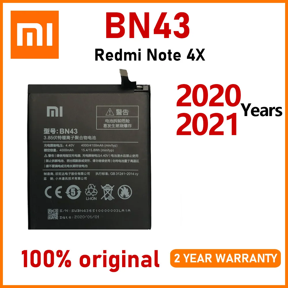 Крепление для спортивной камеры Xiao Mi новый 100% Оригинальный BN43 батарея Xiaomi Redmi Note 4
