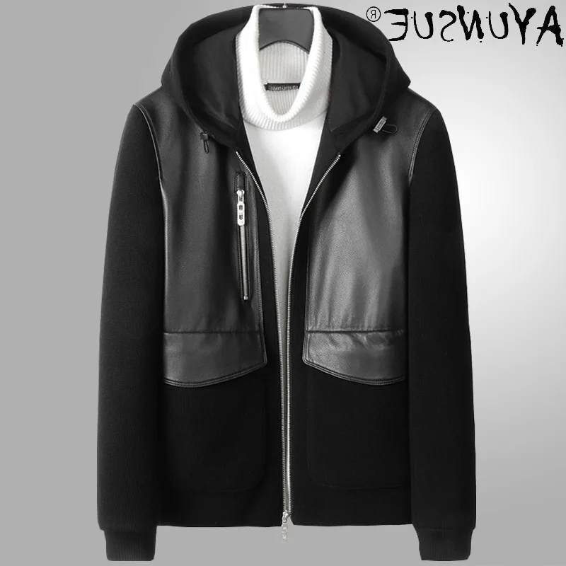 2021 Men's Genuine Sheepskin Leather Jacket Men Clothing Autumn and Winter Jackets Mens Hooded Coat Ropa Hombre LXR232
2021 Men's Genuine Sheepskin Leather Jacket Men Clothing Autumn and Winter Jackets Mens Hooded Coat Ropa Hombre LXR232