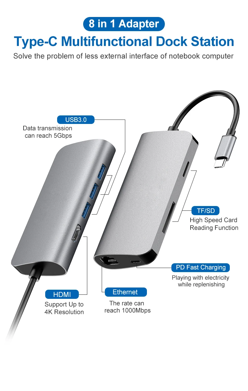 USB-концентратор HW-TC22 типа C, мини-концентратор USB type C 3,1 на USB RJ45 PD USB 3,0, OTG адаптер, док-станция USB C для MacBook Air Pro, ПК
USB-концентратор HW-TC22 типа C, мини-концентратор USB type C 3,1 на USB RJ45 PD USB 3,0, OTG адаптер, док-станция USB C для MacBook Air Pro, ПК