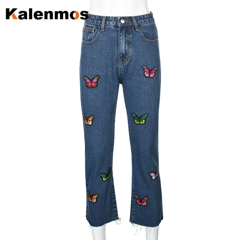 Denim Jeans Woman KALENMOS Long Trousers Cowboy High Waist Loose Streetwear Butterfly Embroidered Straight Chic Pants Plus Size
Denim Jeans Woman KALENMOS Long Trousers Cowboy High Waist Loose Streetwear Butterfly Embroidered Straight Chic Pants Plus Size