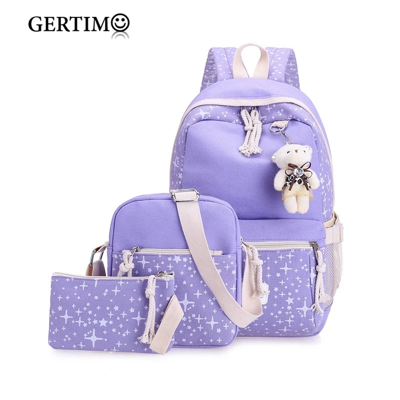GERTIMO 3 шт./компл. Для женщин текстильные школьные рюкзаки ранец для колледжа Мода