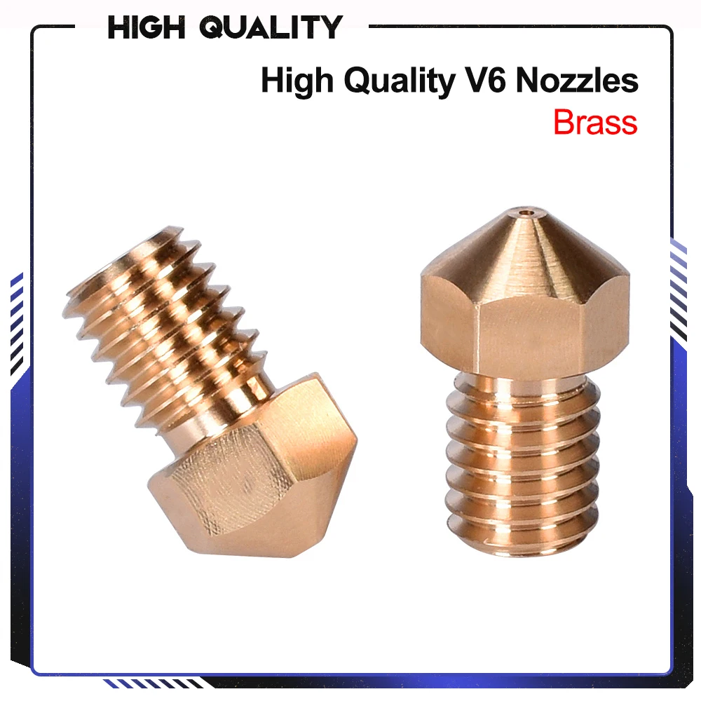 

High quality V6 Nozzles Brass 3D Printer Parts 0.2mm nozzle For E3D V6 J-Head Hotend Titan Extruder MK8 Ender 3 cr10 Upgrade Kit