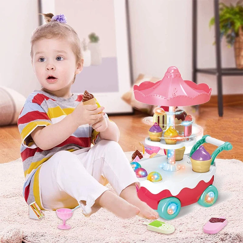 Kids Ice Cream Toy Cart Play Set Trolley Truck Pretend Preschool Kitchen Sets with Music & Lighting Educational Toy
Kids Ice Cream Toy Cart Play Set Trolley Truck Pretend Preschool Kitchen Sets with Music & Lighting Educational Toy