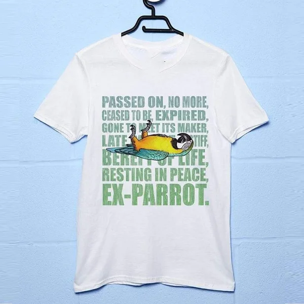 Dead Parrot Funny Printing T Shirt 100% Cotton O-neck Men's White T-shirts
Dead Parrot Funny Printing T Shirt 100% Cotton O-neck Men's White T-shirts