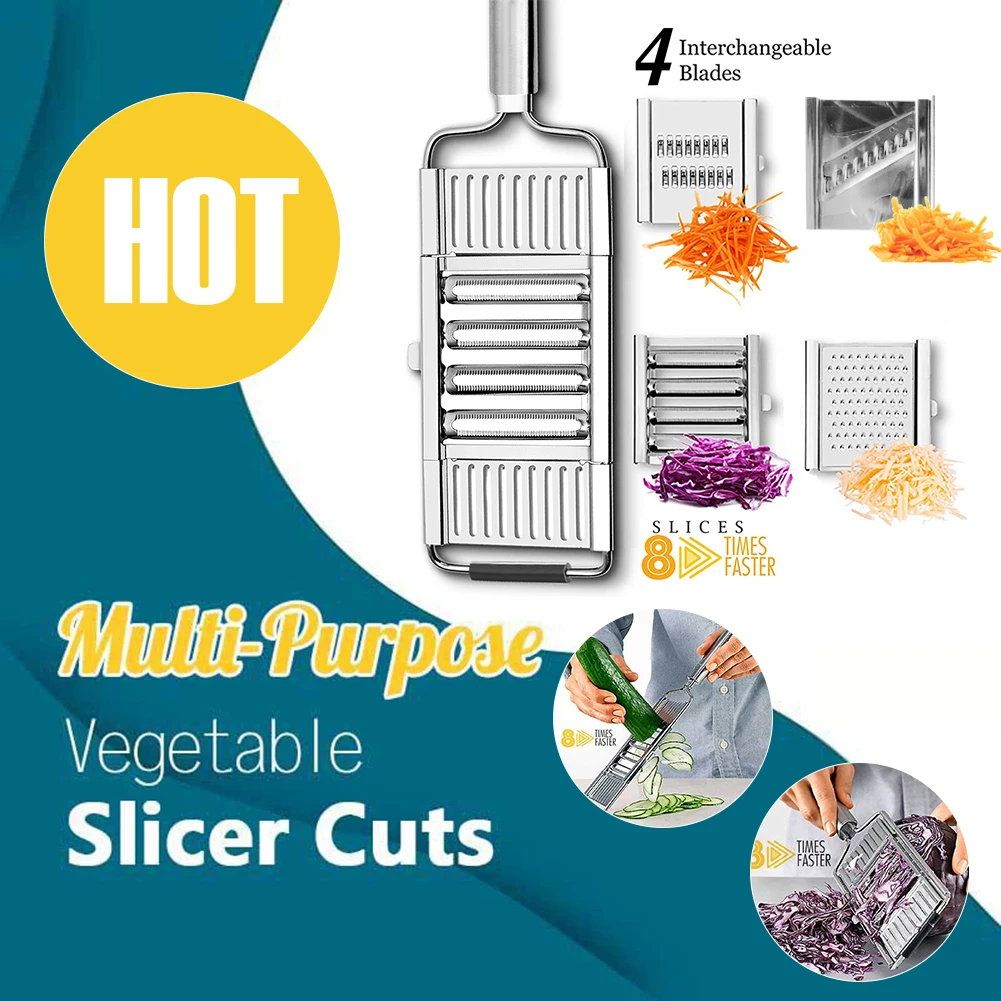 Kitchen Mandoline Slicer Stainless Steel Multi Blade Adjutsable Peeler For Fruits And Vegetables
Kitchen Mandoline Slicer Stainless Steel Multi Blade Adjutsable Peeler For Fruits And Vegetables
