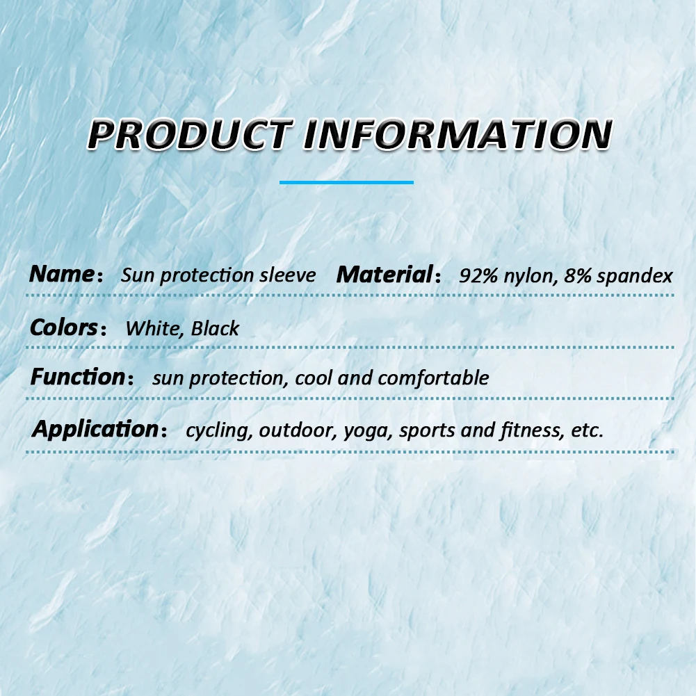 UV Protection Cooling Arm Sleeves Unisex Ice Silk Arms Covers for Outdoor Sports Cycling Running
UV Protection Cooling Arm Sleeves Unisex Ice Silk Arms Covers for Outdoor Sports Cycling Running