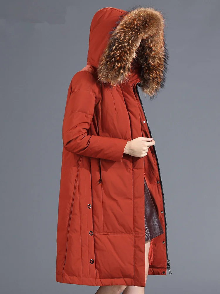Women's Winter Down Jacket Natural Raccoon Fur Collar Parkas Woman White Duck Down Jackets Female Long Coats Chaqueta 83
Women's Winter Down Jacket Natural Raccoon Fur Collar Parkas Woman White Duck Down Jackets Female Long Coats Chaqueta 83