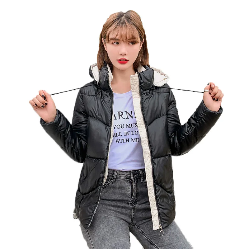 2020 New Women's Cotton Coat Glossy Down Cotton Winter Jacket Parkas Black Hooded Warm Parka Cotton Padded Short Coats Outwear
2020 New Women's Cotton Coat Glossy Down Cotton Winter Jacket Parkas Black Hooded Warm Parka Cotton Padded Short Coats Outwear
