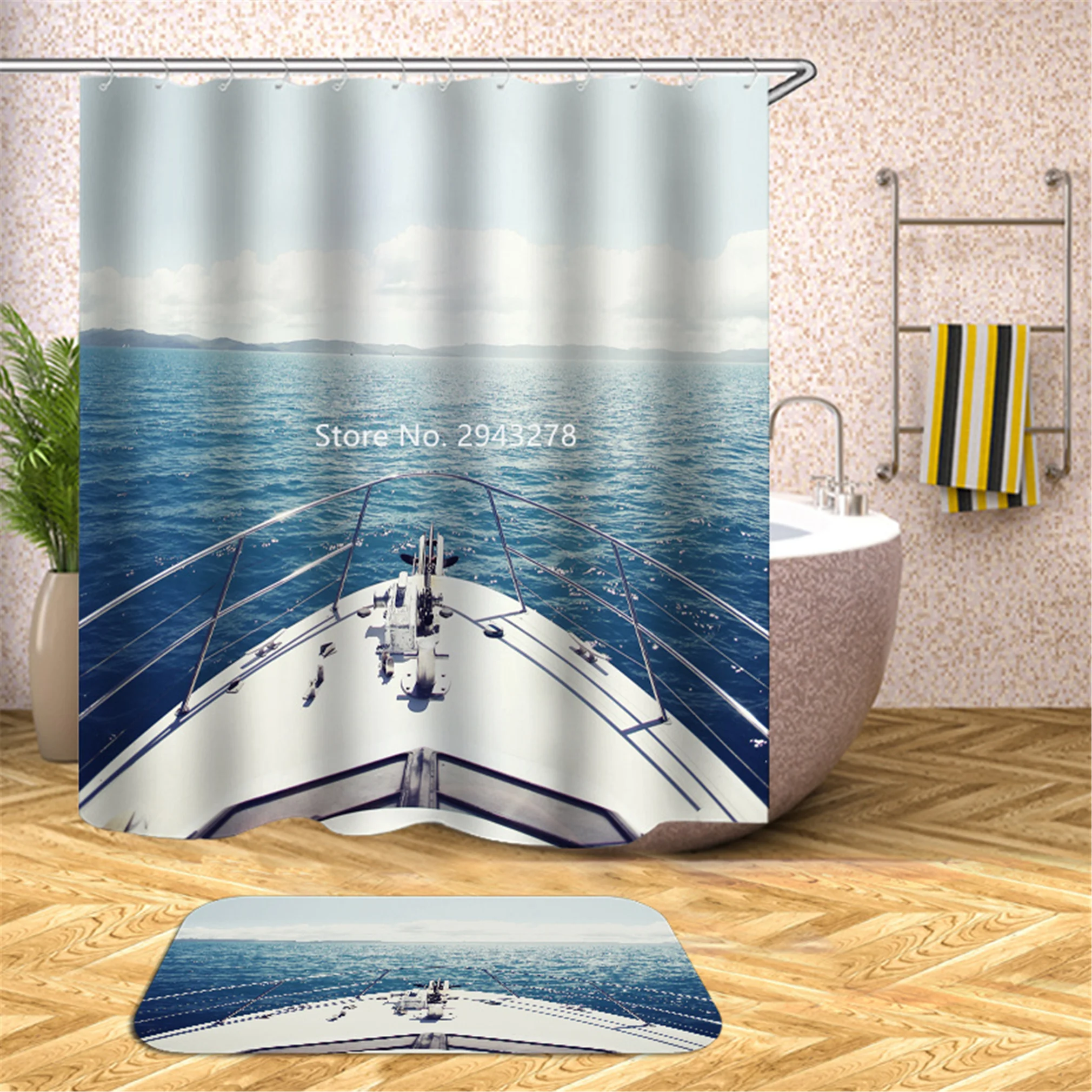 Seaside Natural Scenery Pattern Waterproof and Mildew Proof with Hook Shower Curtain Home Bathroom Decoration Color Printing 
Seaside Natural Scenery Pattern Waterproof and Mildew Proof with Hook Shower Curtain Home Bathroom Decoration Color Printing