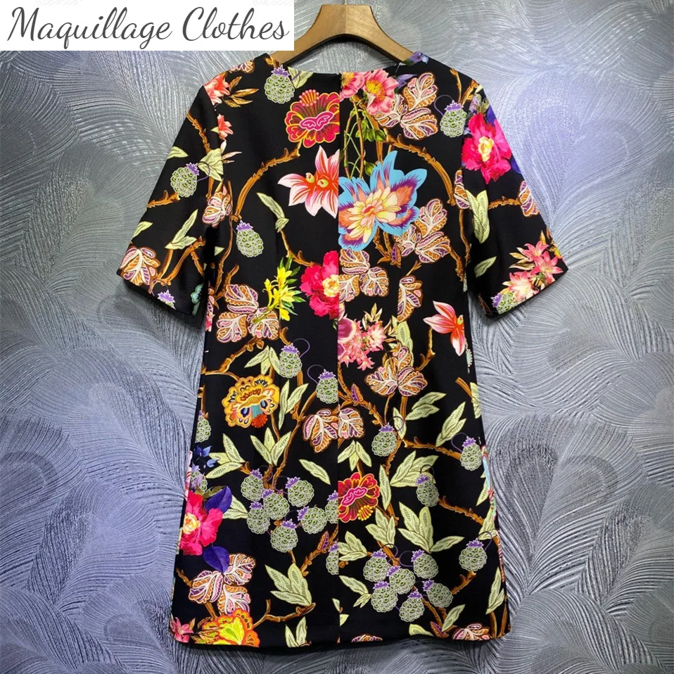 Женское короткое платье с круглым вырезом, элегантное весеннее платье с коротким рукавом и цветочным принтом, украшенное бусинами, модель ... 
Женское короткое платье с круглым вырезом, элегантное весеннее платье с коротким рукавом и цветочным принтом, украшенное бусинами, модель ...