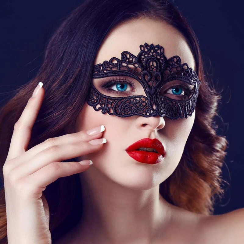 Модная маска сексуальная черная кружевная ажурная очки женское сексуальное