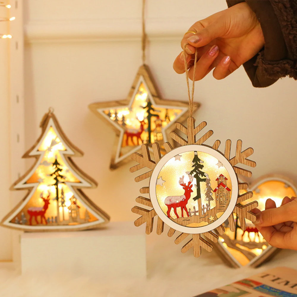 15cm Wooden Christmas Ornament Night Light Hollow Wood Hanging Pendant Decoration Lights for Home Bedroom Xmas Tree Decoration
15cm Wooden Christmas Ornament Night Light Hollow Wood Hanging Pendant Decoration Lights for Home Bedroom Xmas Tree Decoration