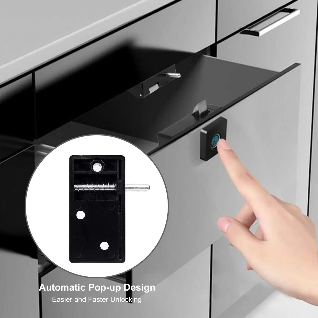 Fingerprint Lock Electronic Door Locks, Smart Biometric Hidden, USB Rechargeable Keyless Furniture for Cabinets
Fingerprint Lock Electronic Door Locks, Smart Biometric Hidden, USB Rechargeable Keyless Furniture for Cabinets