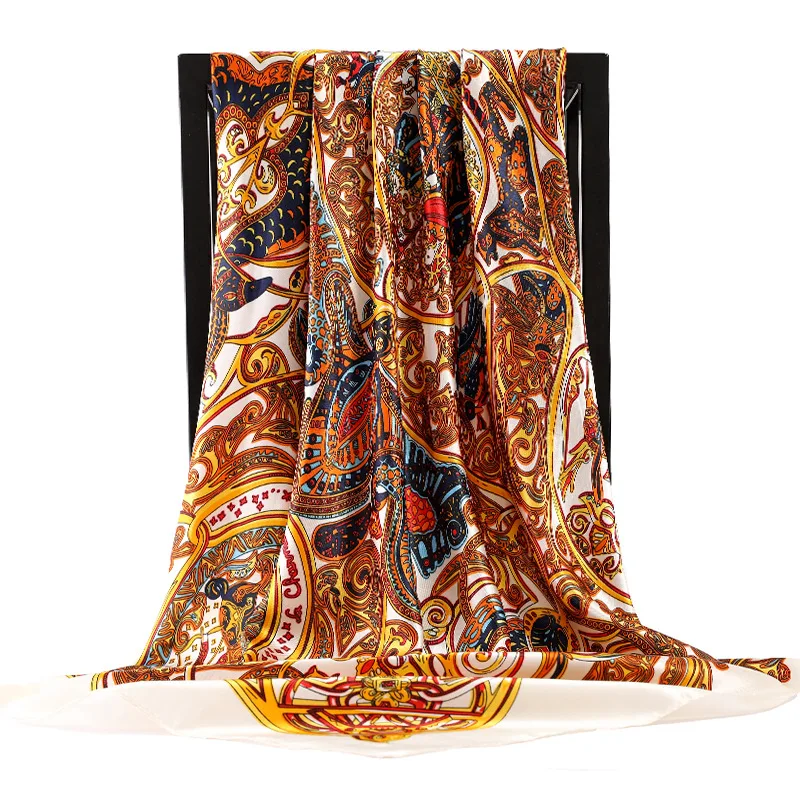 Fashion 90X90CM Sunscreen Shawl Popular Multicolor Dustproof Kerchief Female Print Square Bandanna Luxury Summer Silk Scarves
Fashion 90X90CM Sunscreen Shawl Popular Multicolor Dustproof Kerchief Female Print Square Bandanna Luxury Summer Silk Scarves