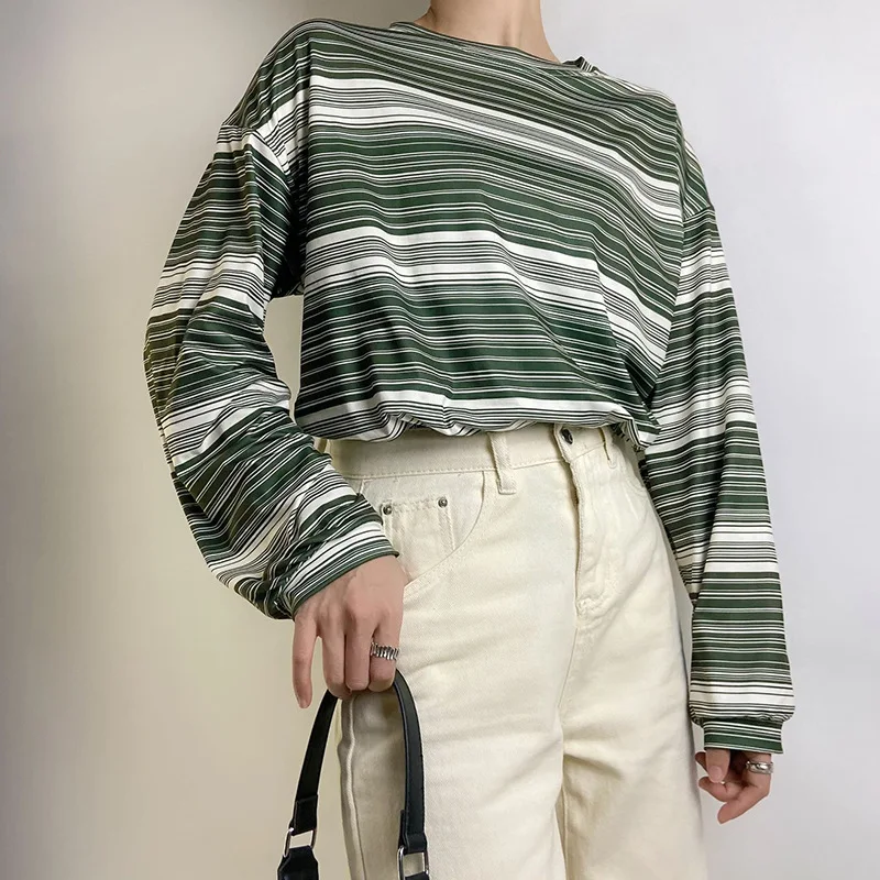 Oversized High Street Stripe T-shirt long sleeves vintage style All-match fashion Unisex clothes Japanese Streetwear
Oversized High Street Stripe T-shirt long sleeves vintage style All-match fashion Unisex clothes Japanese Streetwear