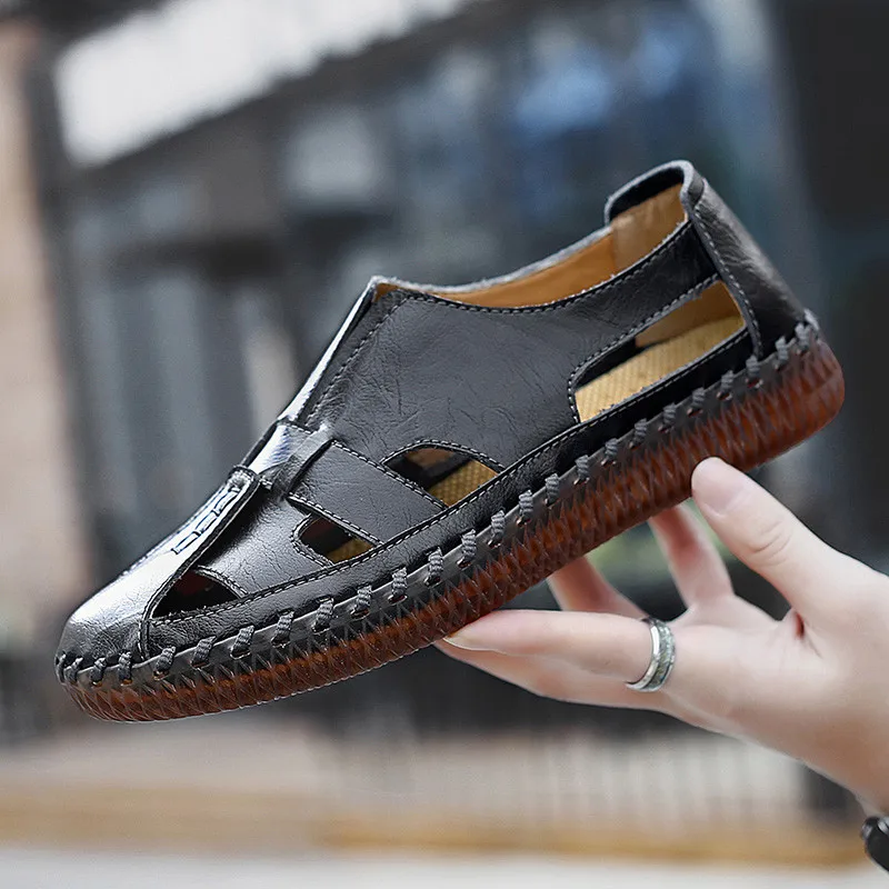 Fashion Sandals Men Casual Shoes Hollow Out Famous Brand Men's Handmade Light Wear-resistant Sandy Beach New 2021 Comfortable
Fashion Sandals Men Casual Shoes Hollow Out Famous Brand Men's Handmade Light Wear-resistant Sandy Beach New 2021 Comfortable