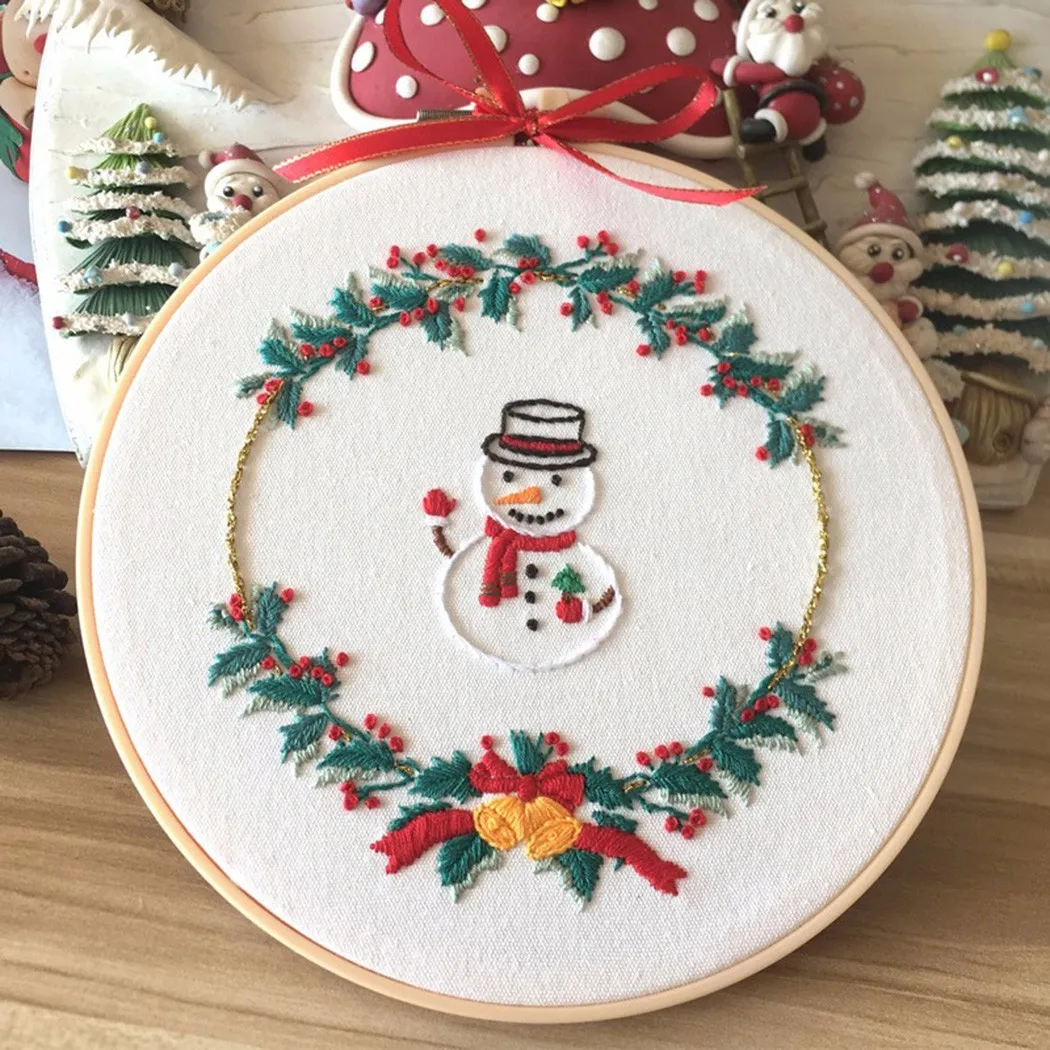 DIY Christmas Gift Cartoon Snowman Elk Pattern Embroidery Set Needlework Beginner Round Cross Stitch Kit Sewing Craft bordado
DIY Christmas Gift Cartoon Snowman Elk Pattern Embroidery Set Needlework Beginner Round Cross Stitch Kit Sewing Craft bordado