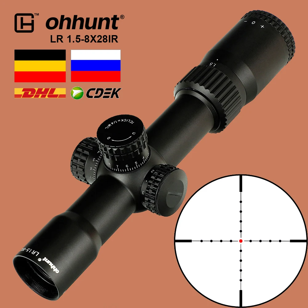 Оптический прицел ohhunt LR 1,5-8X28, компактный, оптический прицел с красной подсветкой
Оптический прицел ohhunt LR 1,5-8X28, компактный, оптический прицел с красной подсветкой