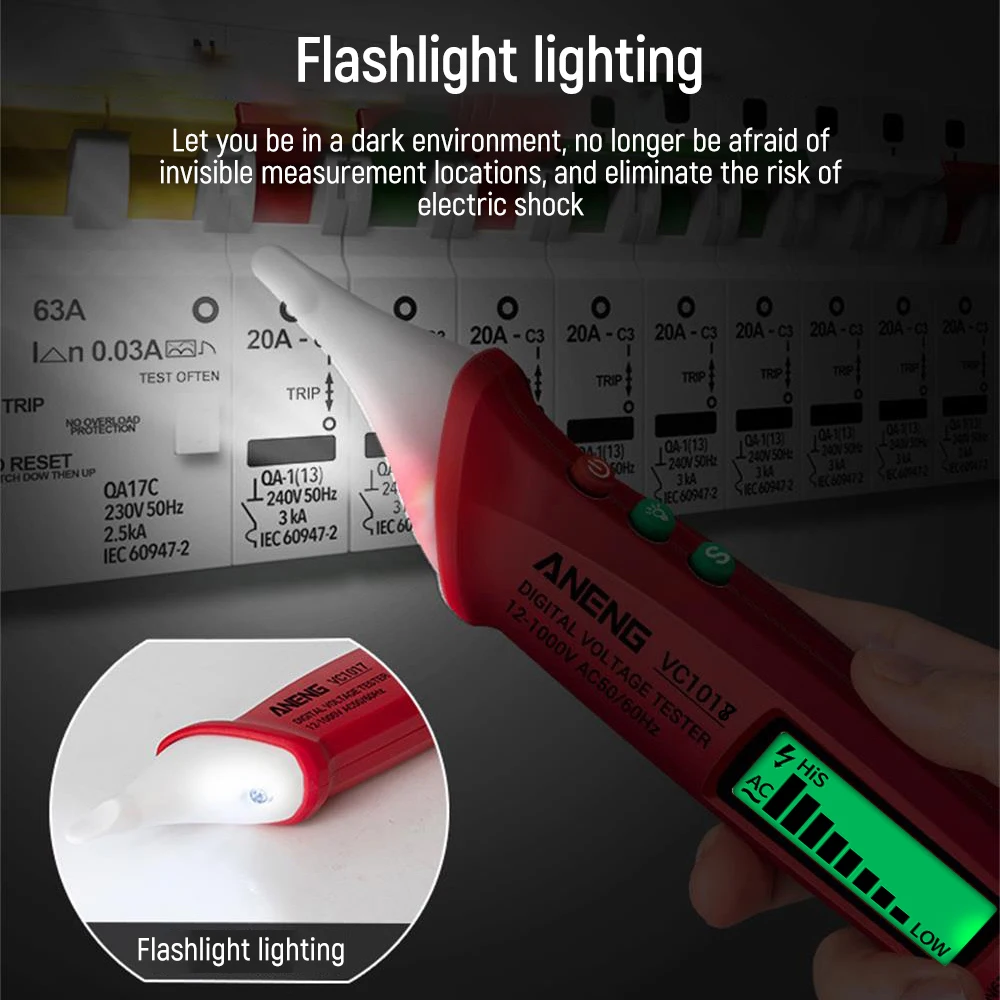 ANENG VC1018 Electric Sensor Tester Pen Digital Intelligent AC Voltage Meter 1000V Voltmeter Buzzer Detector For Electric Tool
ANENG VC1018 Electric Sensor Tester Pen Digital Intelligent AC Voltage Meter 1000V Voltmeter Buzzer Detector For Electric Tool