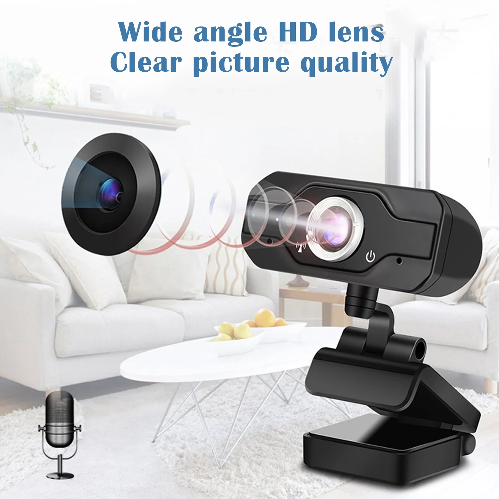 USB Computer External Camera Webcams 1080P HD Webcam with Privacy Shutter&Built-in Microphone 360 Degree Adjustable for Calling
USB Computer External Camera Webcams 1080P HD Webcam with Privacy Shutter&Built-in Microphone 360 Degree Adjustable for Calling