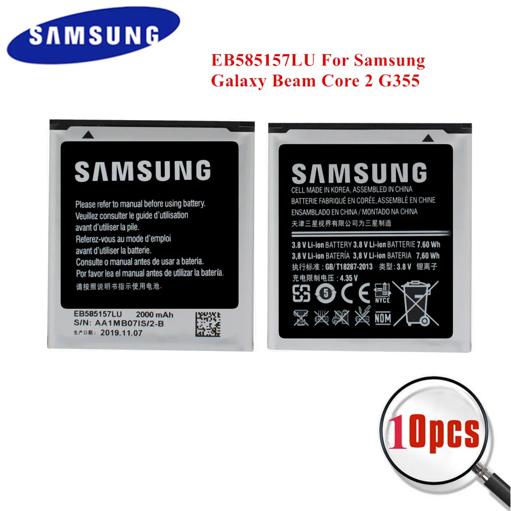 10pcs Original Battery EB585157LU for Samsung Galaxy Beam I8550 i8520 i8530 i8558 i869 E500 i869 i437 G3589 Core 2 G355 G355H
10pcs Original Battery EB585157LU for Samsung Galaxy Beam I8550 i8520 i8530 i8558 i869 E500 i869 i437 G3589 Core 2 G355 G355H