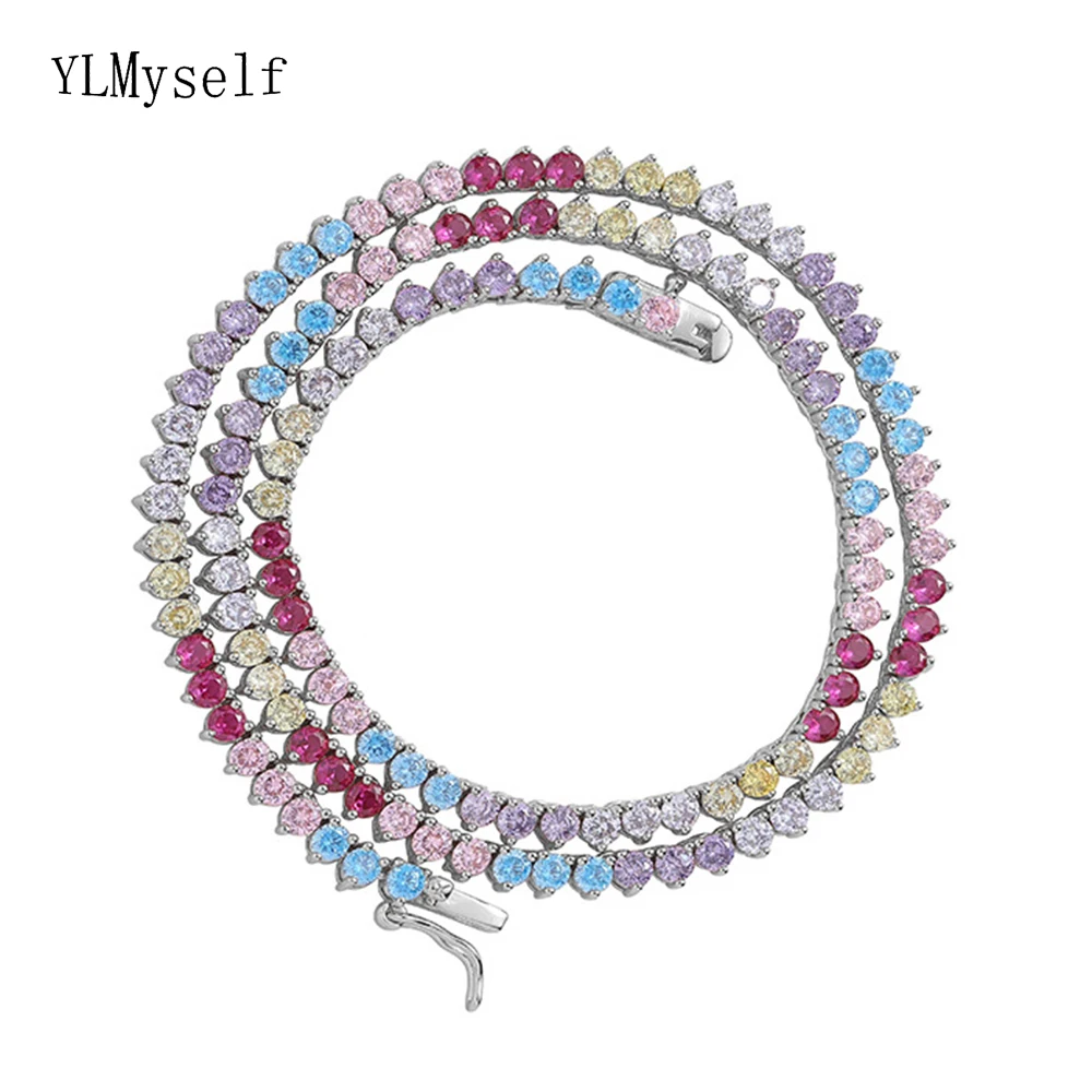 Brass 16/18/20/22/24 Inch Tennis Necklace Choker 3 Claws Chain Pave 3 mm Rainbow Multi Zircon Hip Hop Rock Jewelry For Women
Brass 16/18/20/22/24 Inch Tennis Necklace Choker 3 Claws Chain Pave 3 mm Rainbow Multi Zircon Hip Hop Rock Jewelry For Women