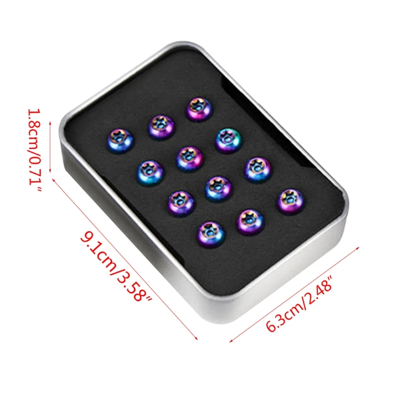 12 Pcs/Box Titanium Alloy Bike Brake Disc Bolts M5x10mm T25 Torx Head Fixing Screw for Bicycle Cycling Accessories
12 Pcs/Box Titanium Alloy Bike Brake Disc Bolts M5x10mm T25 Torx Head Fixing Screw for Bicycle Cycling Accessories