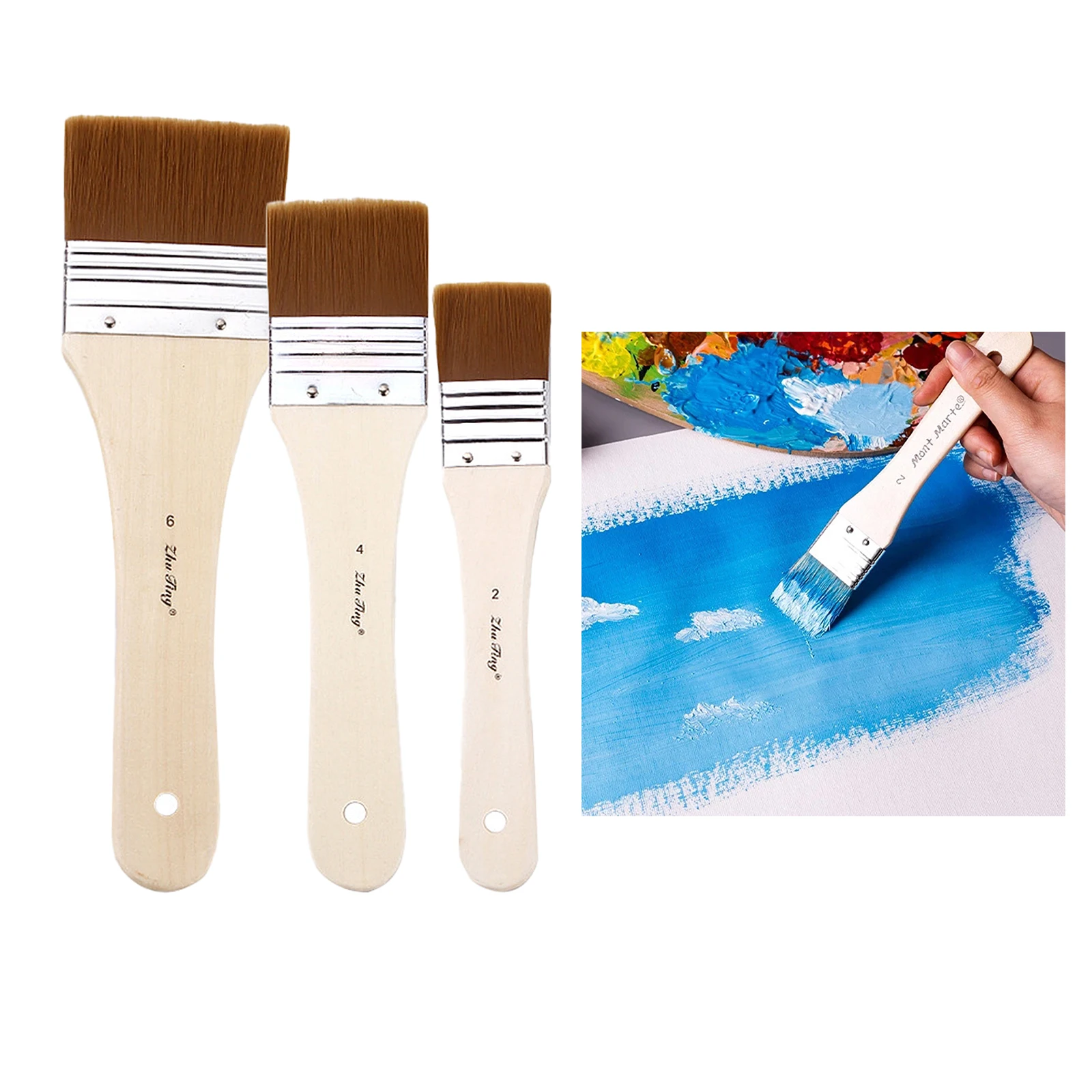 3pcs Paint Brushes Set Nylon Brush for Oil Watercolor Artist Painting Art Craft Brushes with Wood Handle Trim Paint Brush
3pcs Paint Brushes Set Nylon Brush for Oil Watercolor Artist Painting Art Craft Brushes with Wood Handle Trim Paint Brush