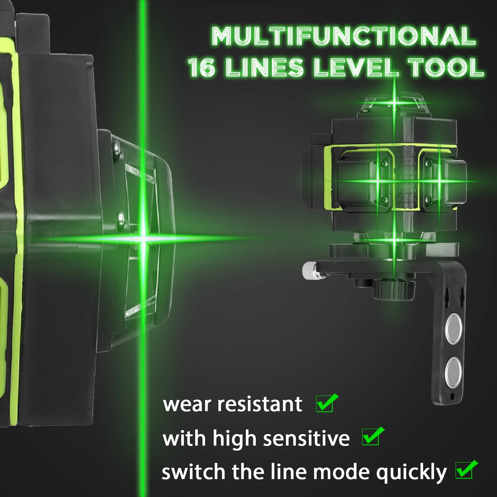 Laser Lavel 16 Lines Laser Level Self-leveling Function Leveling Tool with Horizontal Vertical Measure Ground and Wall Sticker
Laser Lavel 16 Lines Laser Level Self-leveling Function Leveling Tool with Horizontal Vertical Measure Ground and Wall Sticker