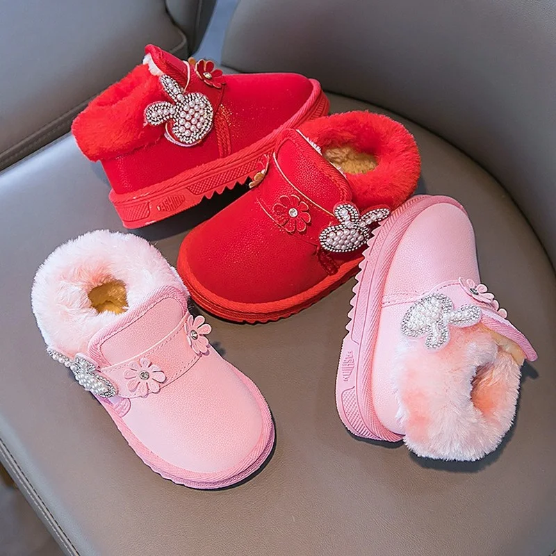 Princess Rabbits Pearls and Flower Cute Snow Boots Kids Fashion Hook & Loop Winter Warm Boots Flat Causal Boots Drop Shipping
Princess Rabbits Pearls and Flower Cute Snow Boots Kids Fashion Hook & Loop Winter Warm Boots Flat Causal Boots Drop Shipping