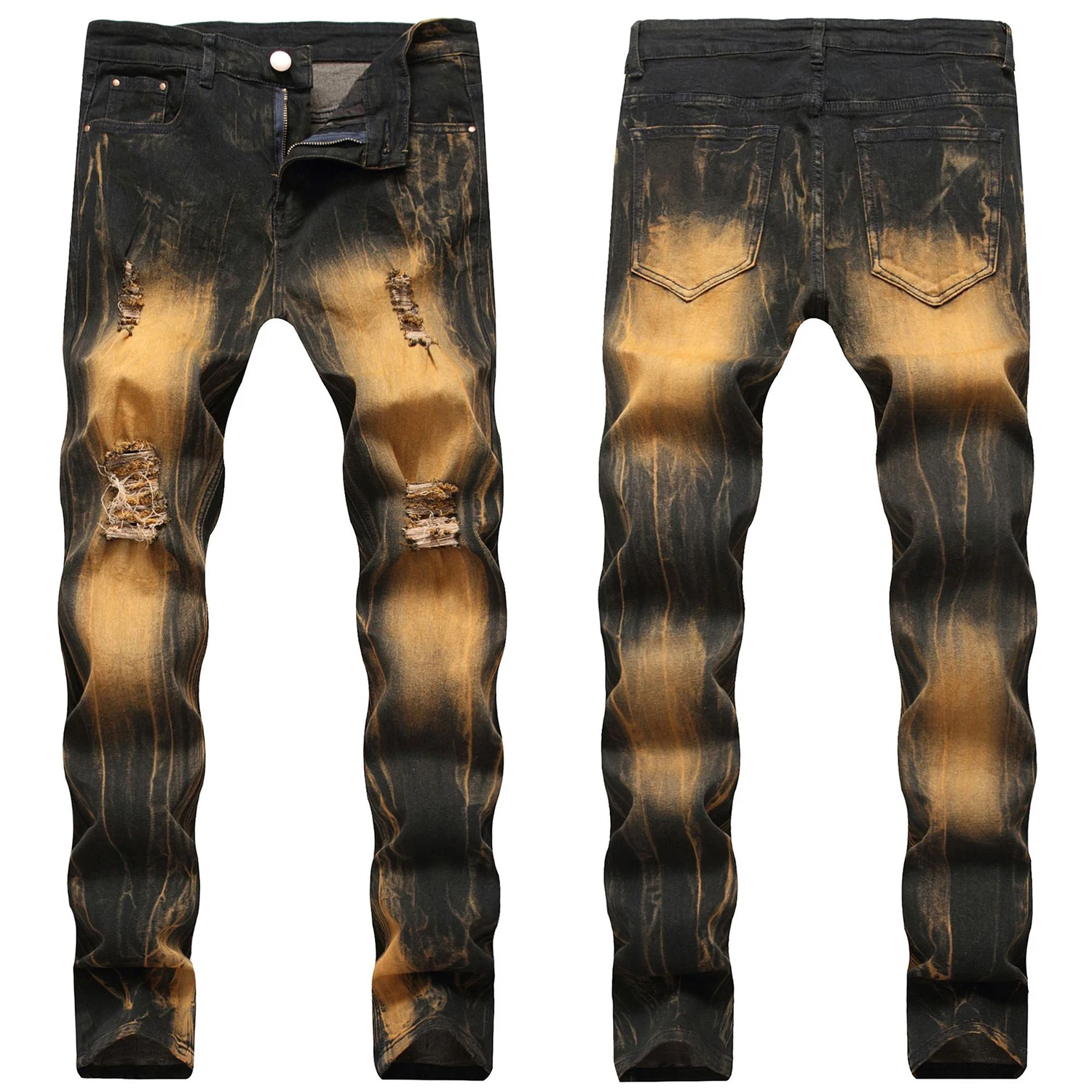 High Quality Men’s Slim-fit Stretch Denim Pants,Hole Ripped Decorating Stone Washed Distressed Jeans,Stylish Sexy Cool Jeans;
High Quality Men’s Slim-fit Stretch Denim Pants,Hole Ripped Decorating Stone Washed Distressed Jeans,Stylish Sexy Cool Jeans;