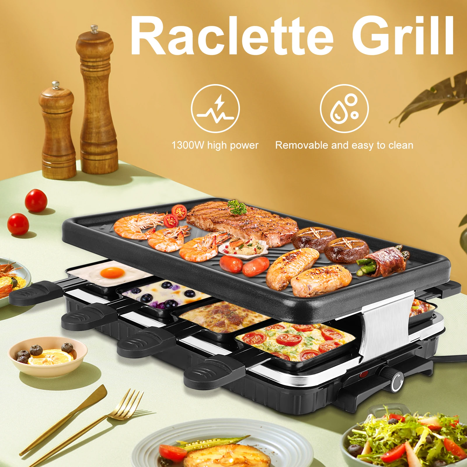 Korean Desktop Grill Portable Barbecue Grill With Removable Non-stick Surface Temperature Control And Dishwasher Safe 1300 Watts
Korean Desktop Grill Portable Barbecue Grill With Removable Non-stick Surface Temperature Control And Dishwasher Safe 1300 Watts