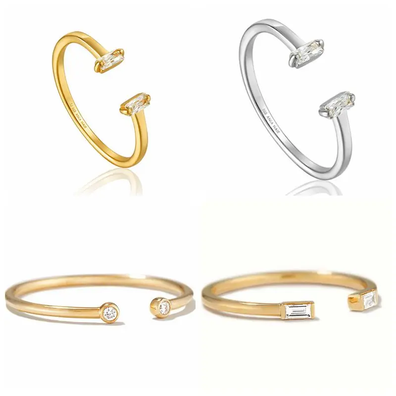 Copper Plated Real 18K Gold and Real 925 Silver INS Minimalist adjusted Rings for Women Crystal Engagement Wedding Rings Gift 
Copper Plated Real 18K Gold and Real 925 Silver INS Minimalist adjusted Rings for Women Crystal Engagement Wedding Rings Gift