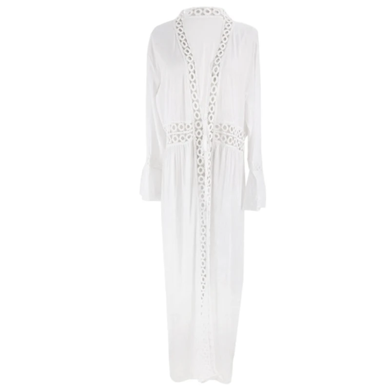 Women Long Sleeve Swimsuit Cover Up Hollow Out Lace Maxi Long Beach Cardigan
Women Long Sleeve Swimsuit Cover Up Hollow Out Lace Maxi Long Beach Cardigan