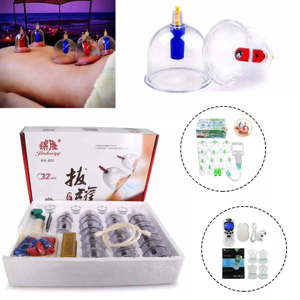 32 Pieces Vacuum Cupping Body Massager Ventosa Suction Cups jar Set Plastic Vacuum Suction Therapy Cupping Set Sans for Massage
32 Pieces Vacuum Cupping Body Massager Ventosa Suction Cups jar Set Plastic Vacuum Suction Therapy Cupping Set Sans for Massage
