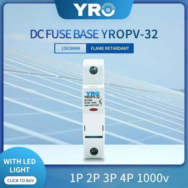 YROPV-32 1Psolar fuse 1100V DC can fuse 10x38 gPV, fuse blocks used for solar power system protection
YROPV-32 1Psolar fuse 1100V DC can fuse 10x38 gPV, fuse blocks used for solar power system protection
