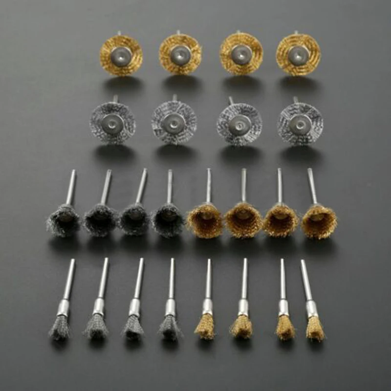 24pcs Brass Brush Wire Shank Electric Tool Steel Wire Wheel Brushes Cup Rust Accessories Rotary Tool for Engraver Abrasive
24pcs Brass Brush Wire Shank Electric Tool Steel Wire Wheel Brushes Cup Rust Accessories Rotary Tool for Engraver Abrasive