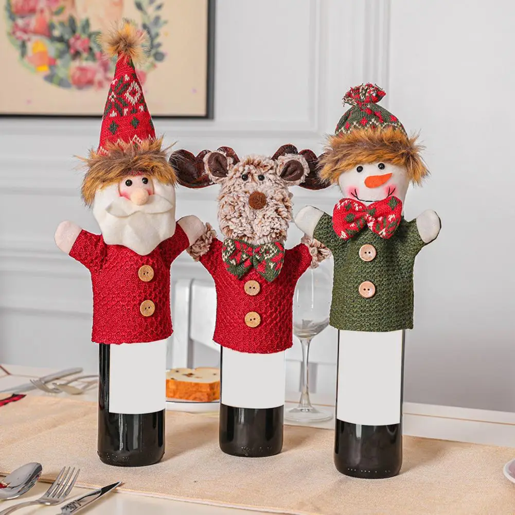 Christmas Decoration Elk Design Xmas Wine Bottle Cover Dust-proof Cloth Festive Ambience Wine Bottle Pouch for Restaurant
Christmas Decoration Elk Design Xmas Wine Bottle Cover Dust-proof Cloth Festive Ambience Wine Bottle Pouch for Restaurant