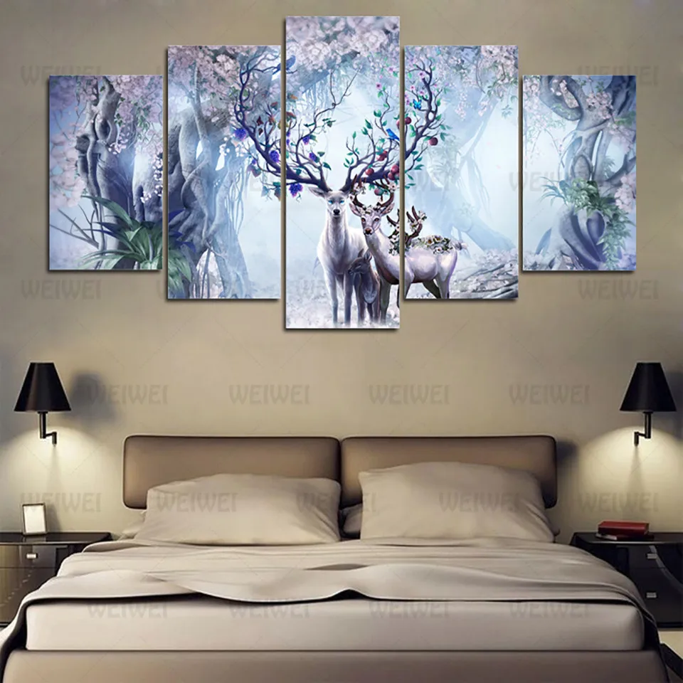 Cartoon Style Murals Canvas Painting Bed Home Decoration Prints 5 Pieces Fairy Tale Peach Forest Deer Living Room Wall Mural
Cartoon Style Murals Canvas Painting Bed Home Decoration Prints 5 Pieces Fairy Tale Peach Forest Deer Living Room Wall Mural