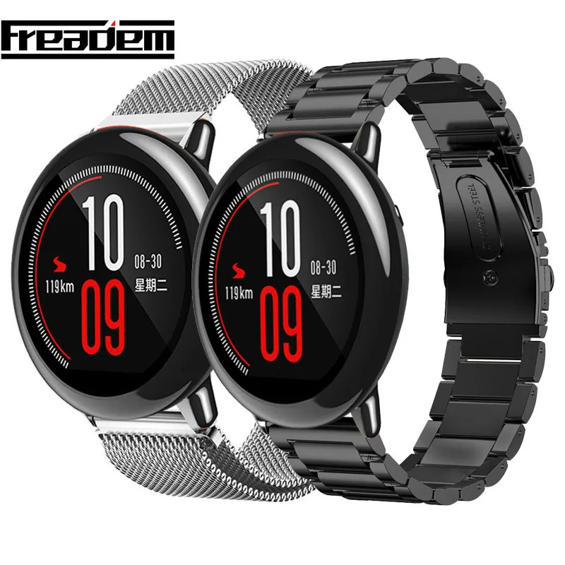22 мм Миланский магнитный ремешок для браслета Xiaomi Huami Amazfit металлический браслет