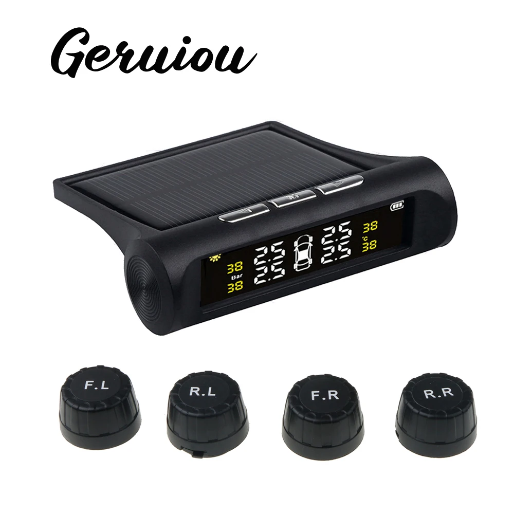GERUIOU Car TPMS Tyre Pressure Monitoring System Digital LCD Display Auto Security Alarm Systems Solar Power TPMS Sensor
GERUIOU Car TPMS Tyre Pressure Monitoring System Digital LCD Display Auto Security Alarm Systems Solar Power TPMS Sensor