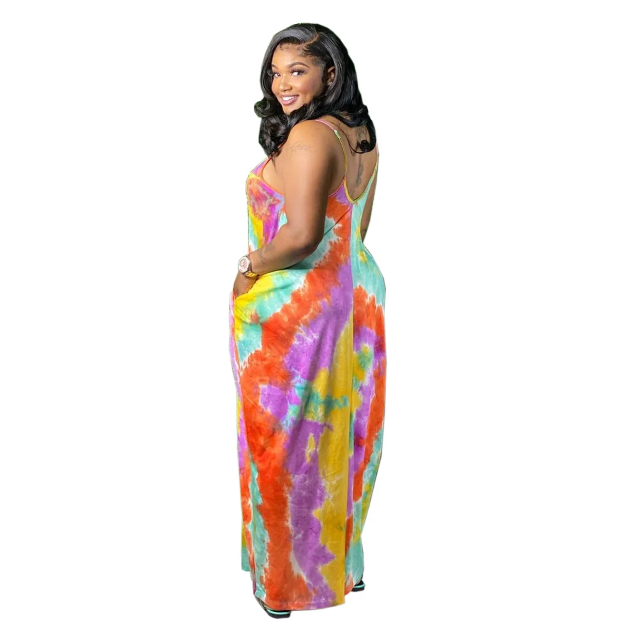 Tie-dye Printed Casual Loose Strap Long Dress Women Summer Fashion Casual Loose Sleeveless Printed Long Dress
Tie-dye Printed Casual Loose Strap Long Dress Women Summer Fashion Casual Loose Sleeveless Printed Long Dress