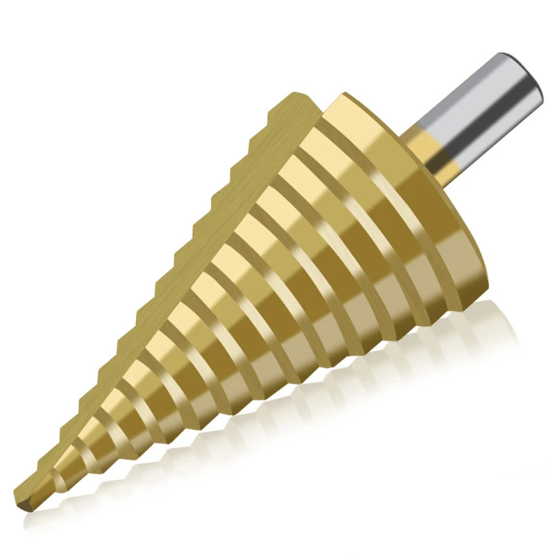 14 Step Cone Drill Bits Hole Cutter Bit Set 4-42 mm Fluted Edges HSS Step Drill Bit Reamer Triangle Shank Wood Metal Drilling
14 Step Cone Drill Bits Hole Cutter Bit Set 4-42 mm Fluted Edges HSS Step Drill Bit Reamer Triangle Shank Wood Metal Drilling
