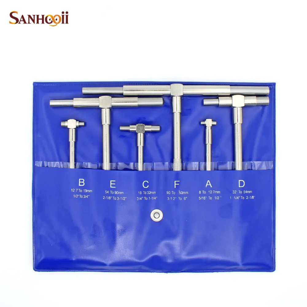 8-150mm 5/16 "-6" Telescoping 6pcs / set internal Gauges for Quick inside Set Micrometer Measurement Bore Engineers Kits
8-150mm 5/16 "-6" Telescoping 6pcs / set internal Gauges for Quick inside Set Micrometer Measurement Bore Engineers Kits