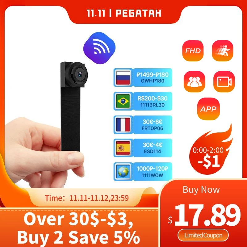 HD 1080P DIY портативная мини-камера Wifi микро камера P2P беспроводная микро веб-камера видеорегистратор с поддержкой удаленного просмотра видеок...
HD 1080P DIY портативная мини-камера Wifi микро камера P2P беспроводная микро веб-камера видеорегистратор с поддержкой удаленного просмотра видеок...