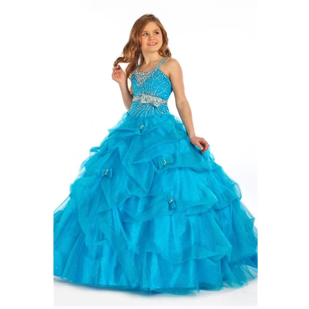 Hot Sale Sleeveless Pageant Girl's Ball Gown Ruffles Beaded Floor-Length Junior Bridesmaid Flower Girl's Dress Sea Blue ZP026
Hot Sale Sleeveless Pageant Girl's Ball Gown Ruffles Beaded Floor-Length Junior Bridesmaid Flower Girl's Dress Sea Blue ZP026