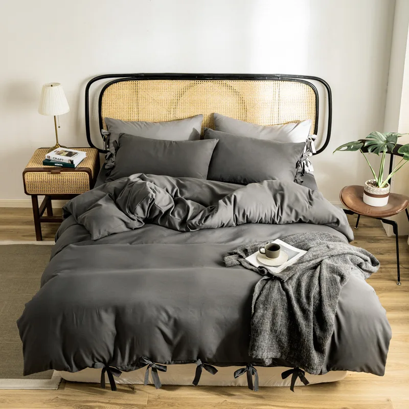 FourPiece Set Solid Color Duvet Cover Quilt Bedding Set Double Twin Full King Bed Size Bedding Linens Adult Sheet
FourPiece Set Solid Color Duvet Cover Quilt Bedding Set Double Twin Full King Bed Size Bedding Linens Adult Sheet