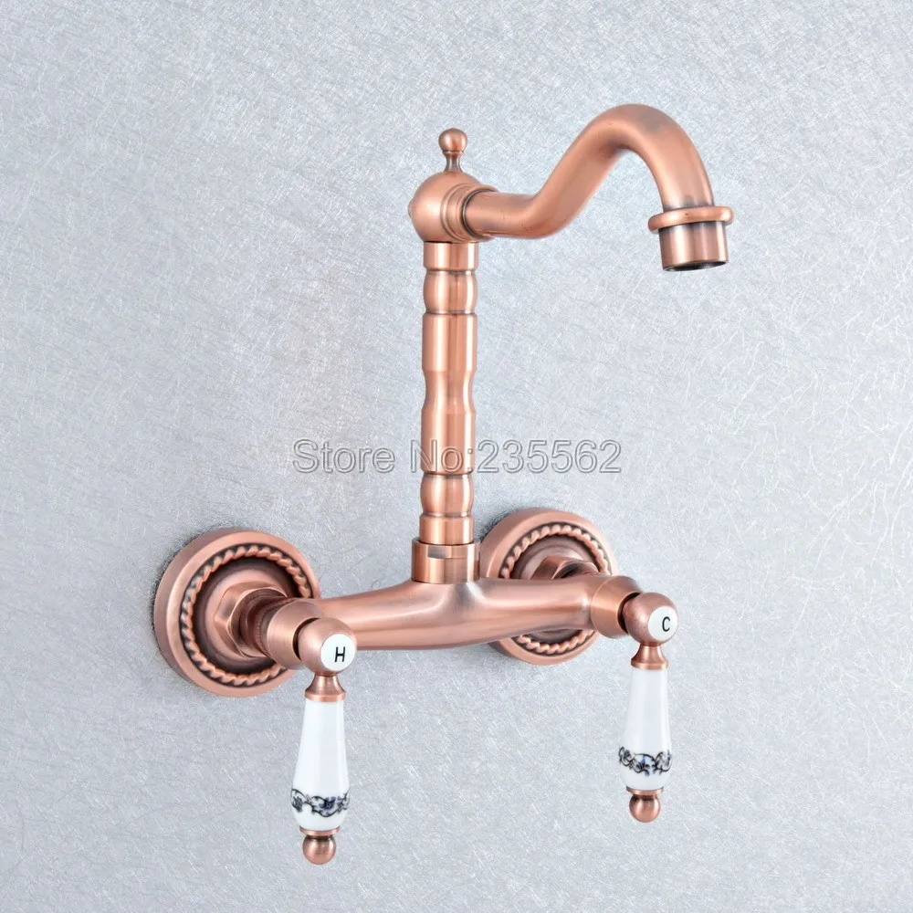 Antique Red Copper Bathroom Kitchen Sink Faucet Mixer Tap Swivel Spout Wall Mounted Double Handles Lsf888
Antique Red Copper Bathroom Kitchen Sink Faucet Mixer Tap Swivel Spout Wall Mounted Double Handles Lsf888